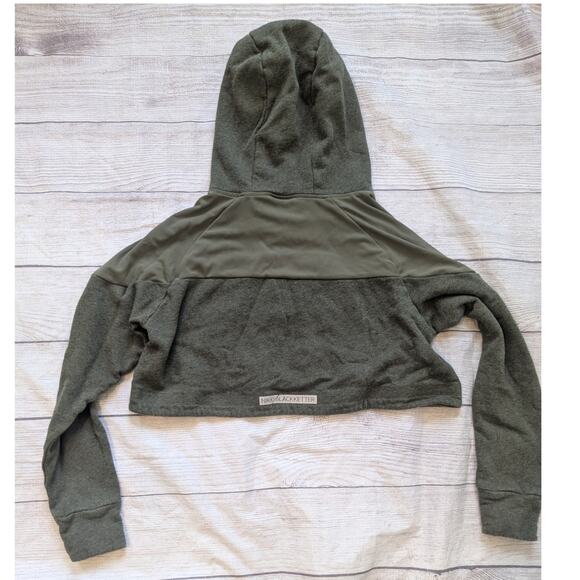 Gymshark Nikki Blackketter Cropped Olive Green Hoodie - Picture 3 of 7